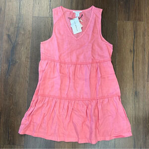 🆕 lucky brand, linen tiered, baby doll dress SZ LG